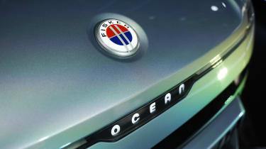 Fisker Ocean at 2022 Goodwood Festival of Speed - front badge